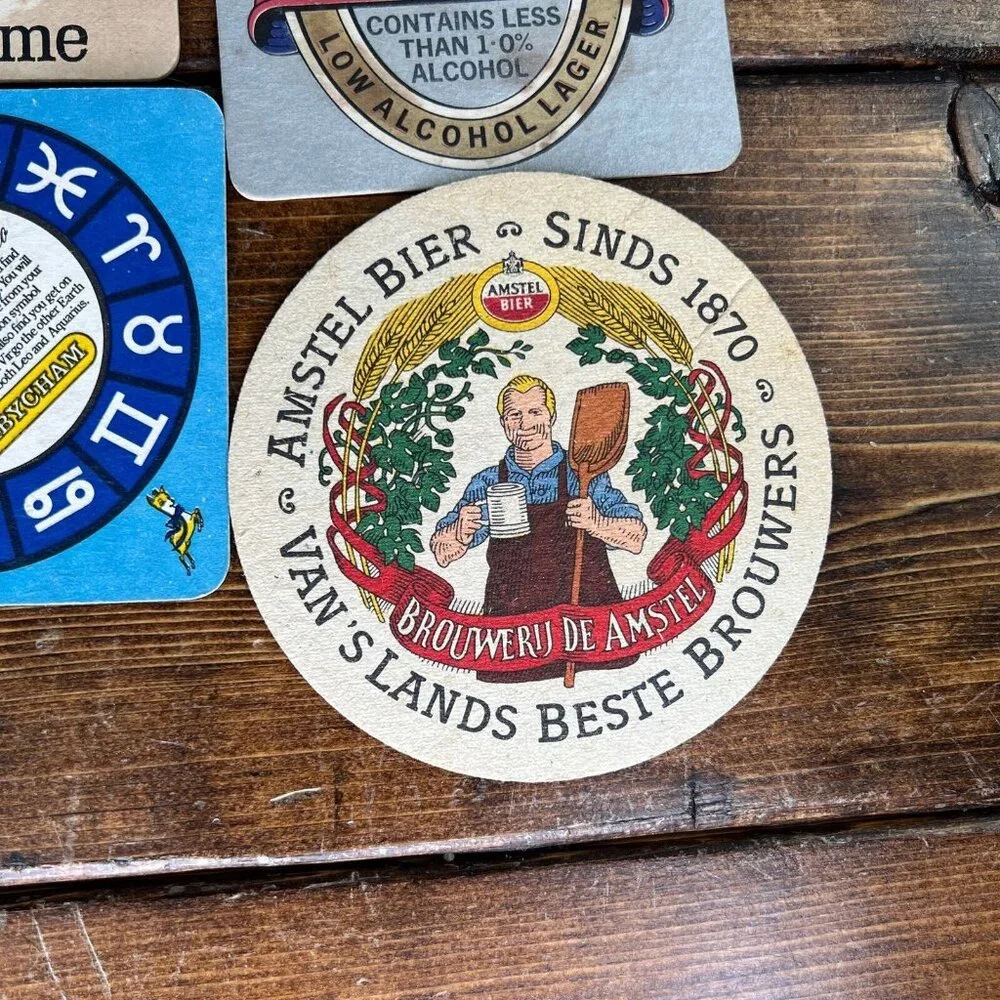 Vintage Coasters Lot Of 19 Brew Beer Pub Brewery Restaurant Cardboard Liquor